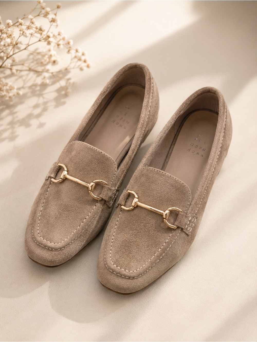 Women’s New Day Taupe Suede Loafers – Like New, 11 size